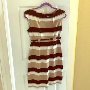 Calvin Klein striped dress with belt (size 6)